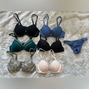 ♥️💕LOT OF 6 Victoria secret bras plus 1 pair panties♥️💕